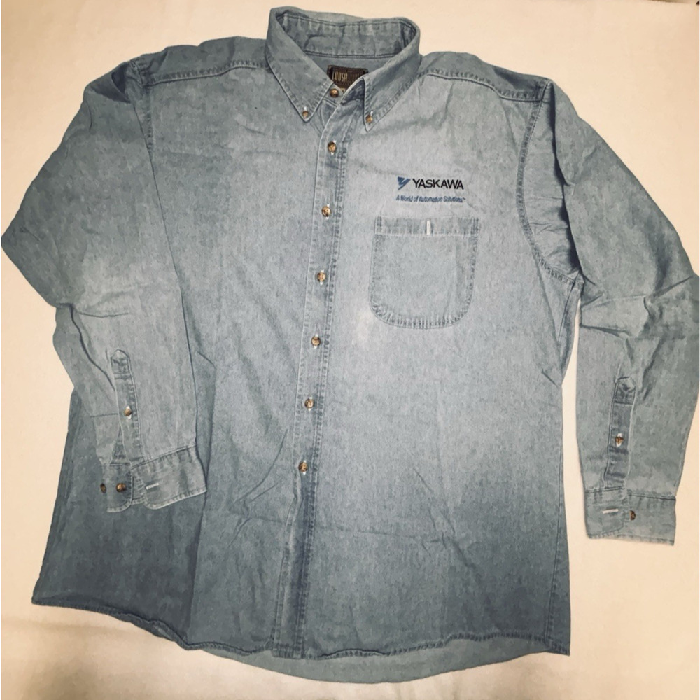 COOSA COUNTY Clothier Mens Shirt XL Denim L S Company Logo ISSUES